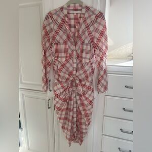 Veronica Beard pink red white cotton plaid dress… sz 6 very good condition